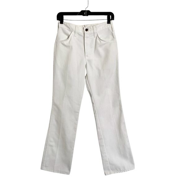 Dickies Denim Jeans Pants Womens Size 28 x 30 7/8 White Mid Rise Straight Leg - Picture 1 of 9